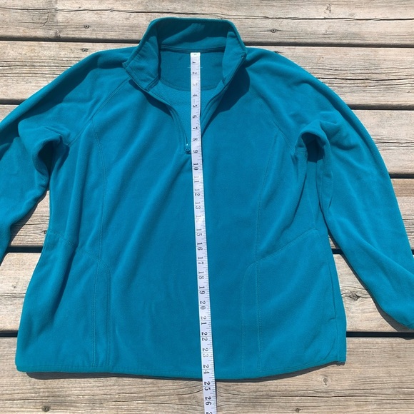 💛 Joe Fresh Women's Teal Blue 1/4 Zip Fleece Pullover - Size XL/TG - Picture 7 of 7